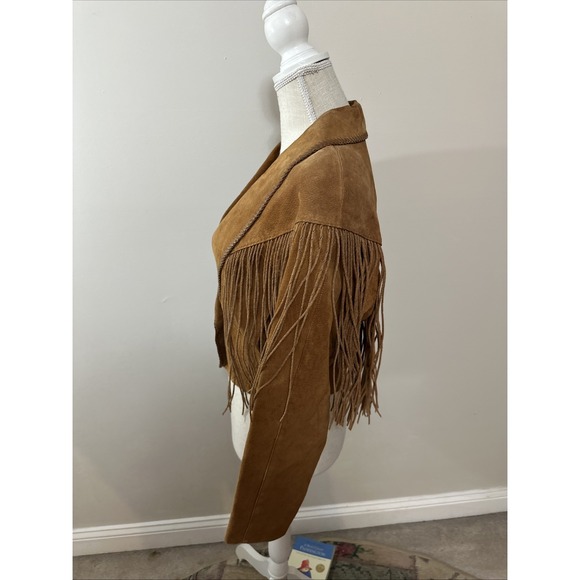 Cripple Creek Women's Real Genuine Fringe Cropped Leather Jacket Size Small - Picture 7 of 13